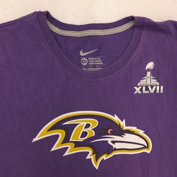 Nike Baltimore Ravens 52 R Lewis Football Graphic T Shirt Mens Size 2XL Purple - Picture 1 of 9